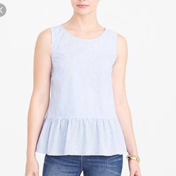 J. Crew Tops - J Crew blue peplum tank top